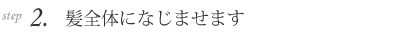2.髪全体になじませます