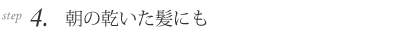 4.朝の乾いた髪にも